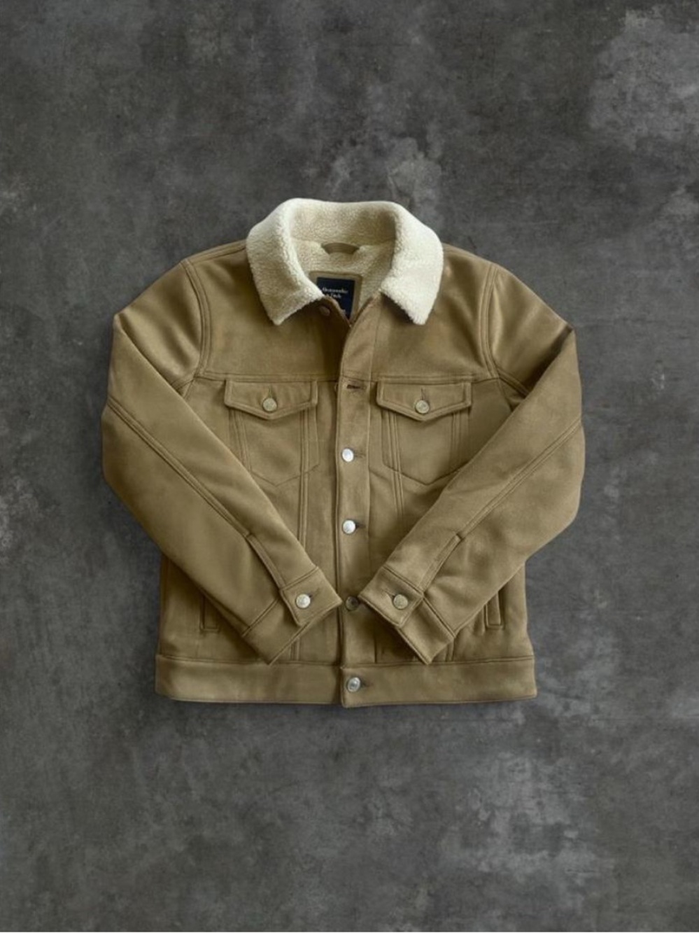 Abercrombie & Fitch Beige Sherpa Collar Jacket